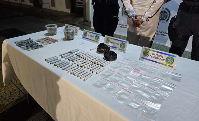 Elementos incautados por microtráfico
