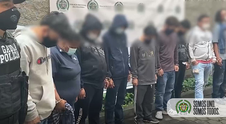 Capturados un cabecilla, 4 coordinadores y 11 integrantes del grupo delincuencial ‘el ajizal’ de Itagüí