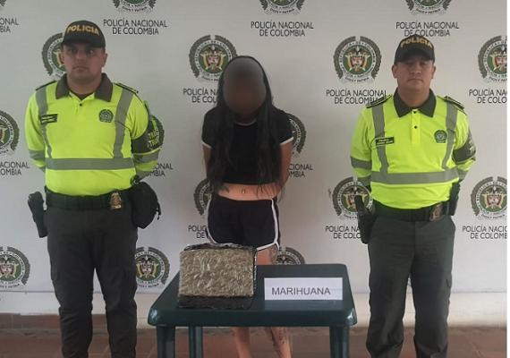 Capturada por transporta 500 gramos de marihuana 