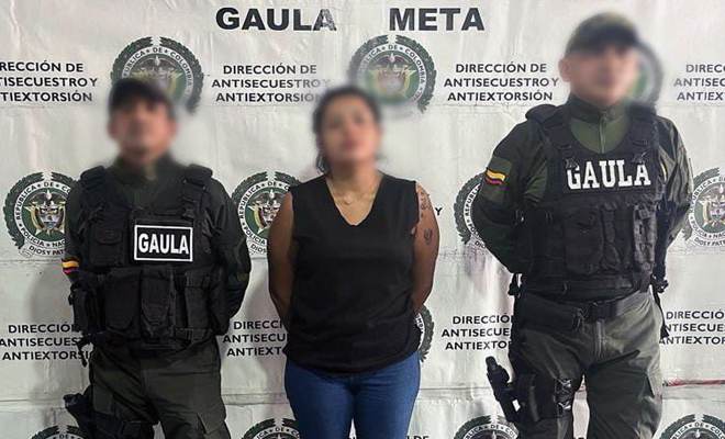 El GAULA  la capturó por extorsión