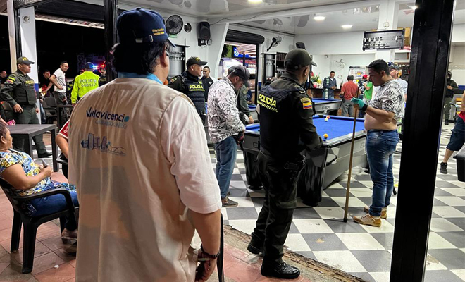 Policía Nacional realiza controles a establecimientos abiertos al público en Villavicencio