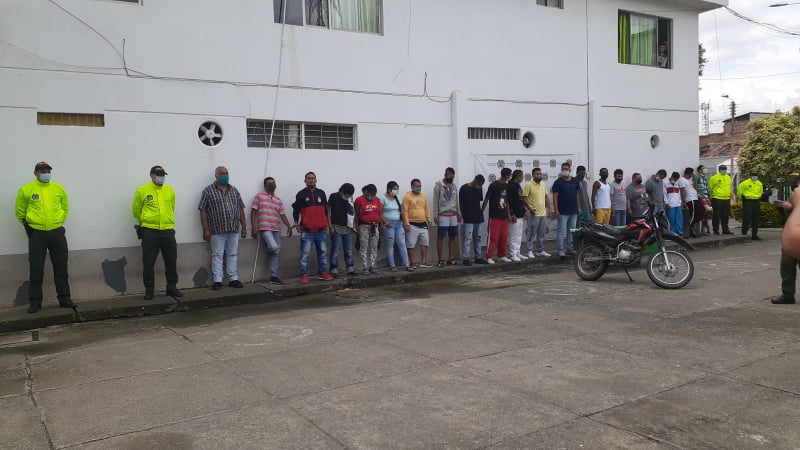 22 personas capturadas en Tuluá