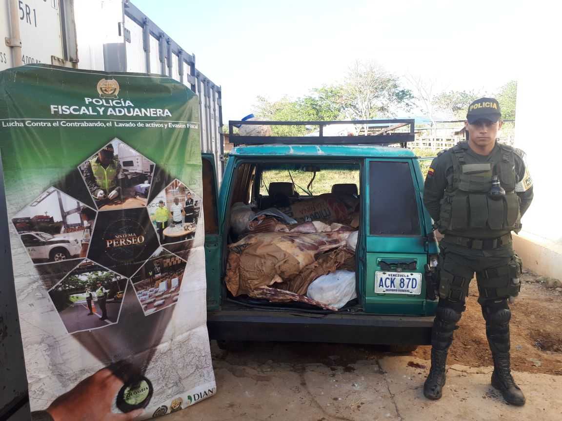 Carne de contrabando incautada