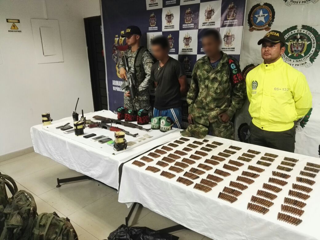 Policía nacional incautó material de guerra e intendencia 