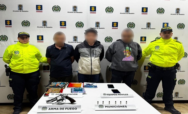 En Operación Plutón fueron capturados tres hombres por orden judicial que liderarían actividades ilícitas en el municipio de Bello