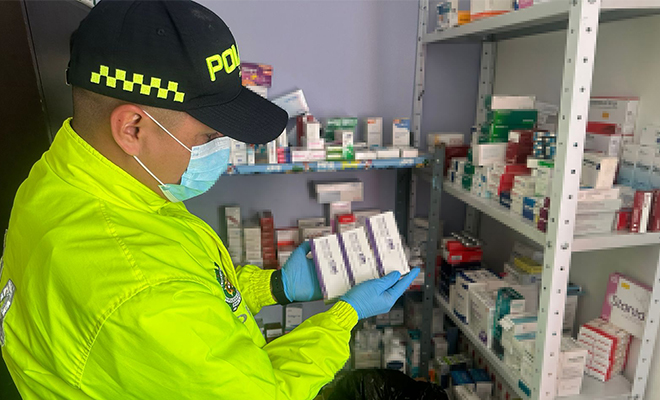 Incautación de 3.547 medicamentos de uso institucional.