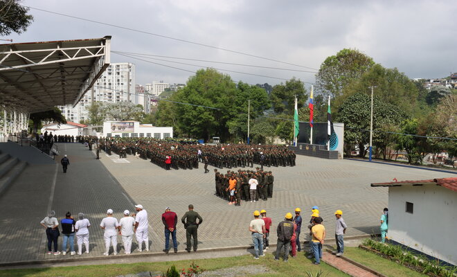 El simulacro culminó con la verificación de la presencia de toda la comunidad educativa en dos puntos específicos