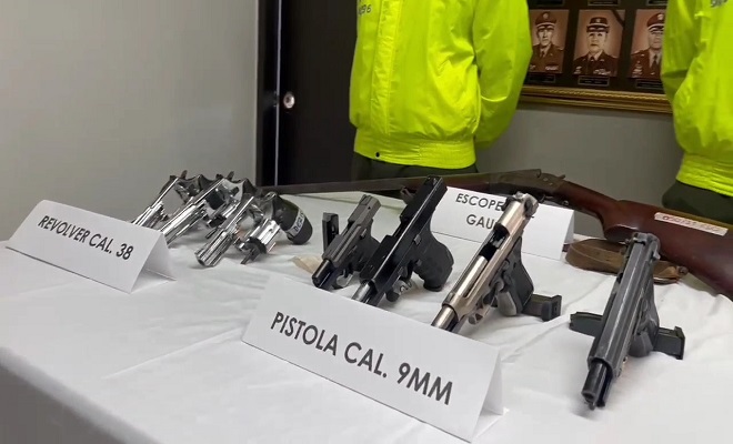 74 armas de fuego incautadas en Risaralda durante el 2025