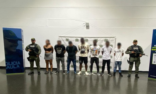 7 capturados en el centro de la ciudad de Medellín