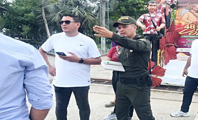 Autoridades realizaron verificación de escenarios para el desarrollo seguro del Festival del Porro.