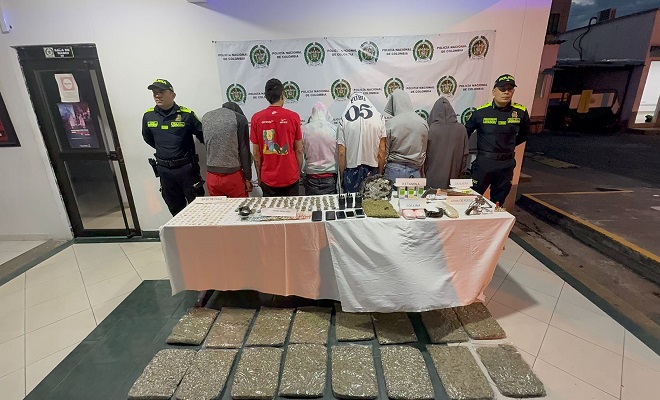 Golpe al microtráfico en Chinchiná: seis capturados y más de 15 kilos de droga incautados