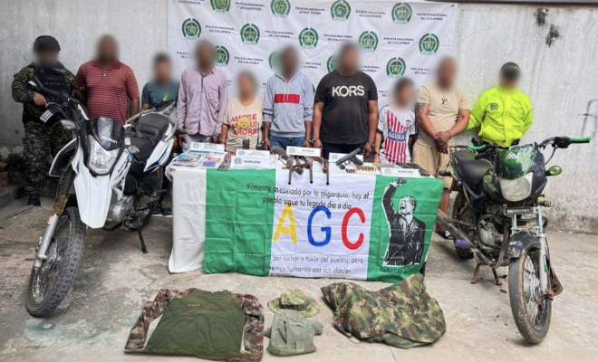 Capturan a más de 20 personas presuntos miembros del Clan del Golfo.