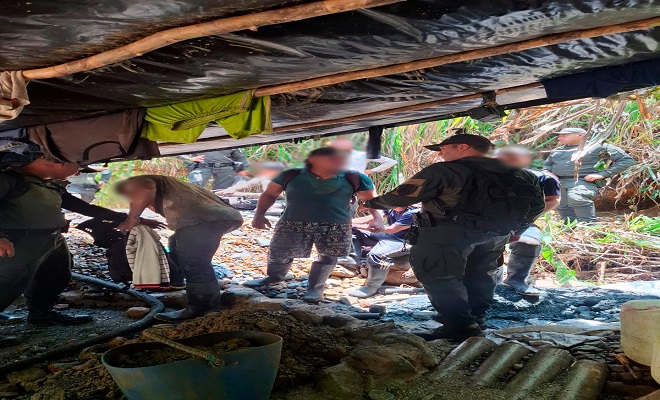 Ocho personas capturadas por minería ilegal en Chinchiná, Caldas