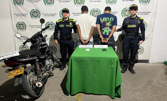 En flagrancia fueron capturados ‘Ian’ y ‘Yancarlos’ por hurto, en Barrancabermeja