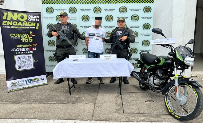 Capturado sujeto de 26 años de edad por el delito de extorsión.