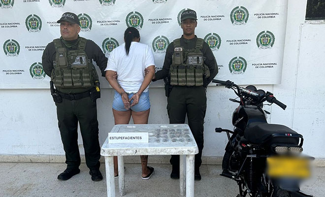 Capturada en flagrancia por tráfico de estupefacientes en Aguachica