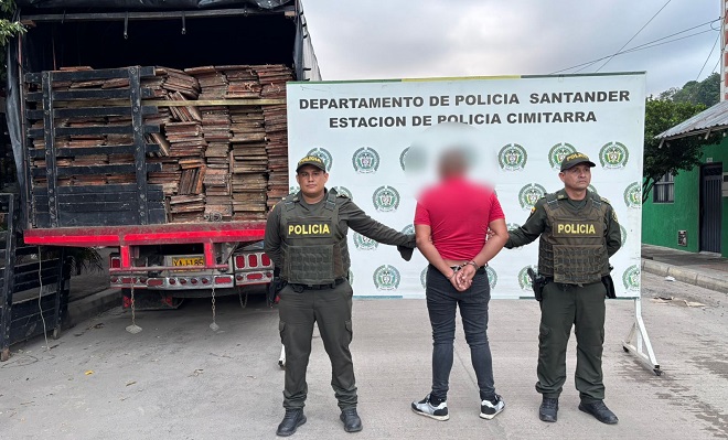 Capturado y madera incautada por aprovechamiento il&iacute;cito de los recursos naturales