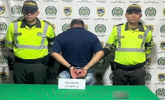 Capturado con 41 cartuchos ilegales en la vía San Alberto – La Mata 