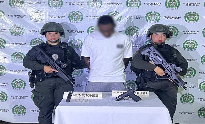 Fue sorprendido portando un arma de fuego en Quibdó