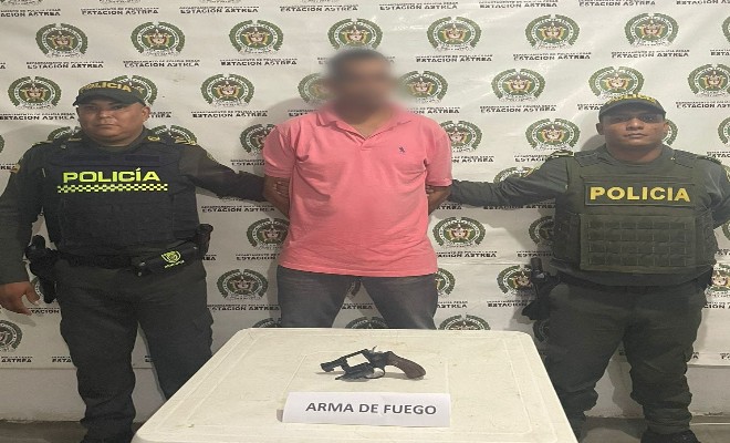 Capturado en Establecimiento Público en Astrea un hombre por Porte Ilegal