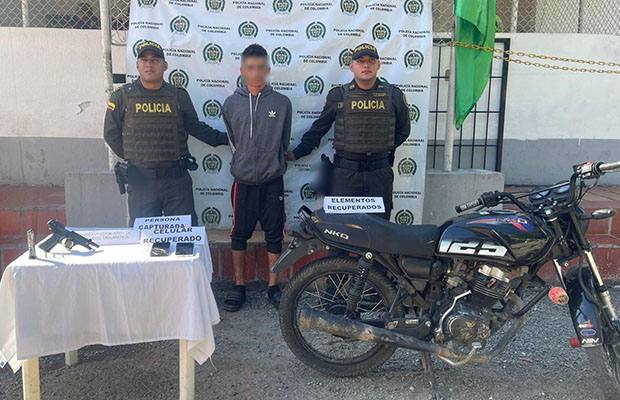 Capturado en flagrancia joven de 21 años por hurto agravado en San Alberto, Cesar