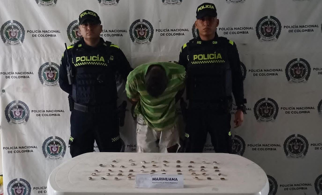  Policía capturó a sujeto por tráfico de estupefacientes en El Banco-Magdalena