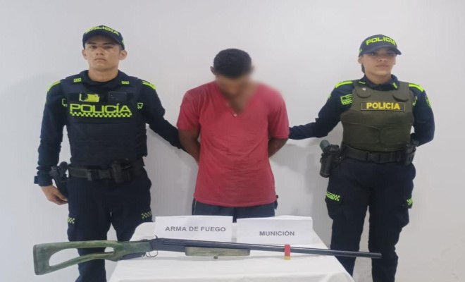 Capturado en flagrancia por el delito de fabricación, tráfico y porte de armas de fuego y/o municiones