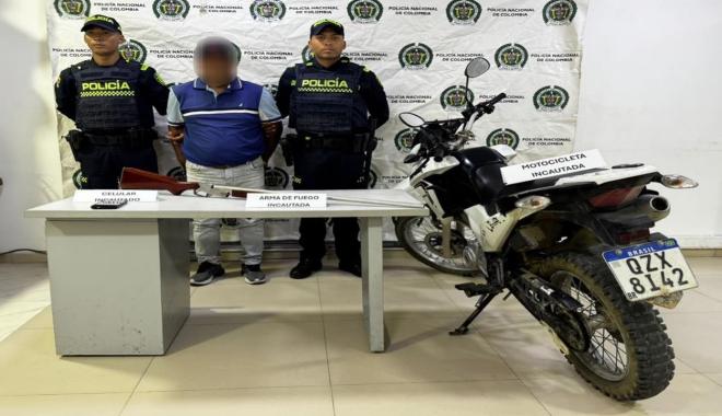 Capturado por el delito de porte ilegal de armas de fuego