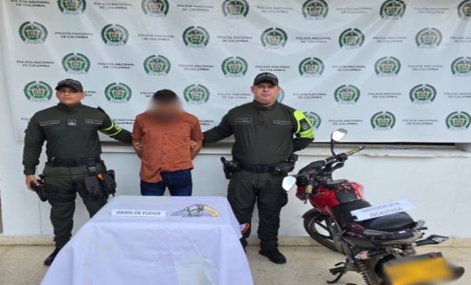 Capturado sujeto por porte ilegal de arma de fuego en vía Aguachica – Gamarra