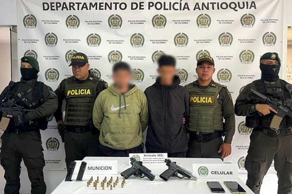 capturados con armas de fuego y munición en betulia