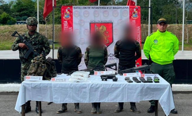 Capturados cuatro presuntos integrantes de la columna móvil Teófilo forero