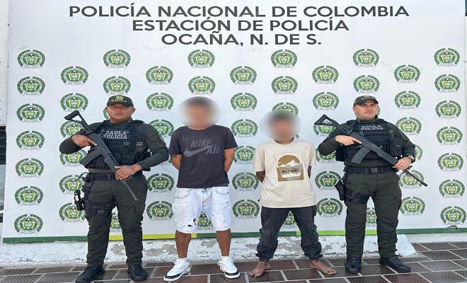 Capturados en flagrancia dos extorsionistas, uno de ellos extranjero, en el municipio de Ocaña