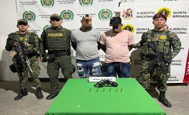Dos capturados por arma de fuego en Barrancabermeja