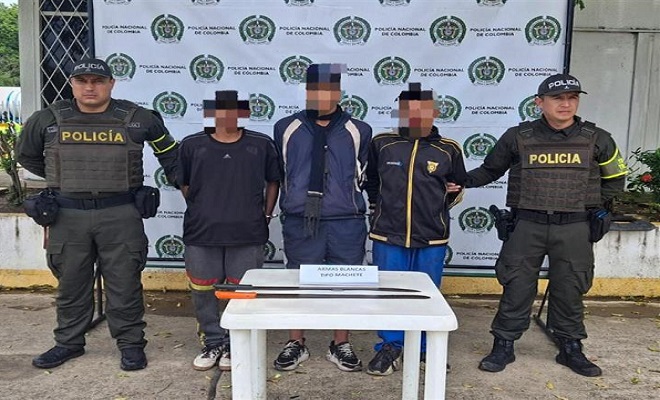 La Policía Nacional captura a tres sujetos en flagrancia por lesiones personales