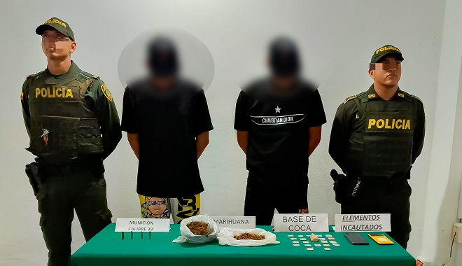 Capturados por porte de armas de fuego y estupefacientes