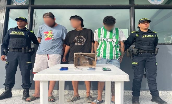 Capturados 3 presuntos delincuentes contra el hurto, homicidio y porte ilegal de armas de fuego