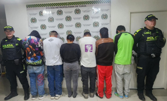 Intervención a “Chiquiteca” en Tunja terminó en seis capturas y cuatro aprehensiones 