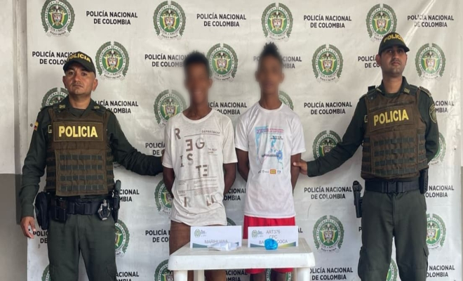 A 'Pati Seca' y 'Bola Ocho' los nervios los delataron y los capturaron con marihuana y base de coca en Villanueva