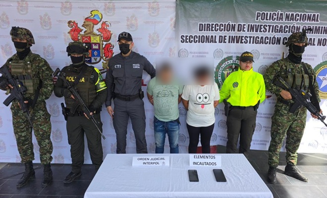 Captura de Eduar Ordo&ntilde;ez conocido como "Chepe o Eduard", cabecilla de compa&ntilde;&iacute;a Antonio Ruiz, y Yamile Santiago, conocida como "Yamile", integrantes pertenecientes a la columna Jacobo Arenas del Frente 33 de las disidencias de las FARC