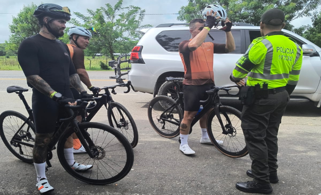 Campaña de prevención vial impacta a ciclistas y peatones en la vía San Onofre – Cartagena