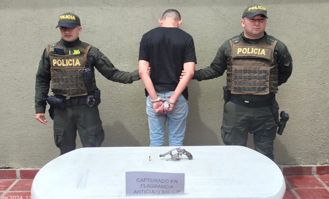En Abrego es capturado un hombre portando ilegalmente un arma de fuego