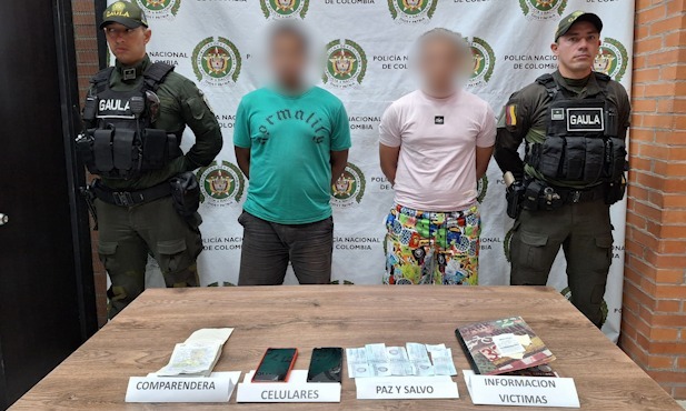 En operativo de la Policía fueron capturados alias ‘El Mono Andrés’ y ‘Morocho’