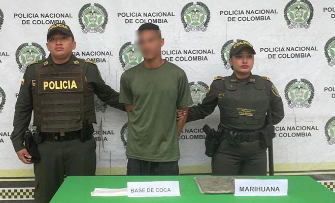 En flagrancia fue capturado un sujeto, transportando sustancias alucinógenas