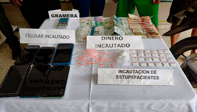 Estupefaciente y elementos incautados