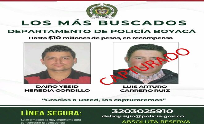En las últimas horas el Departamento de Policía Cundinamarca, capturó en Chocontá mediante orden judicial a un ciudadano el cual, integra el volante de los más buscados de Boyacá.