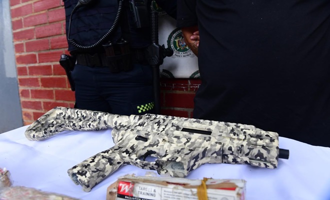 Fusil de fabricación artesanal incautado