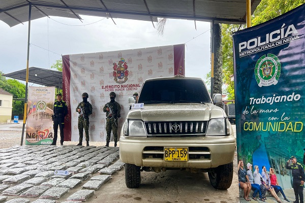 El alijo pretendía ser distribuido en centros urbanos del departamento y tendría un valor aproximado de 594 millones de pesos.