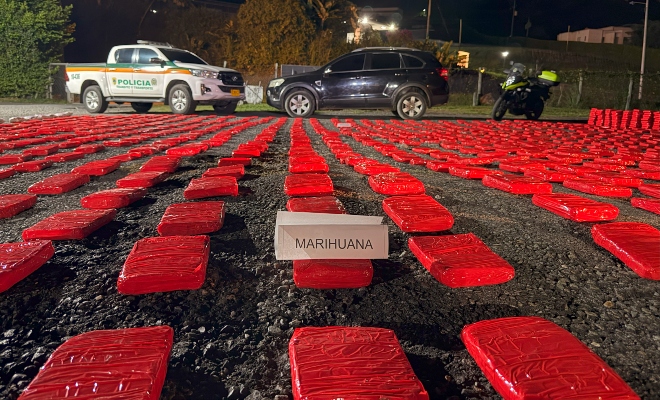 1.324 paquetes de marihuana tipo creepy, fueron incautados en vías de Caldas