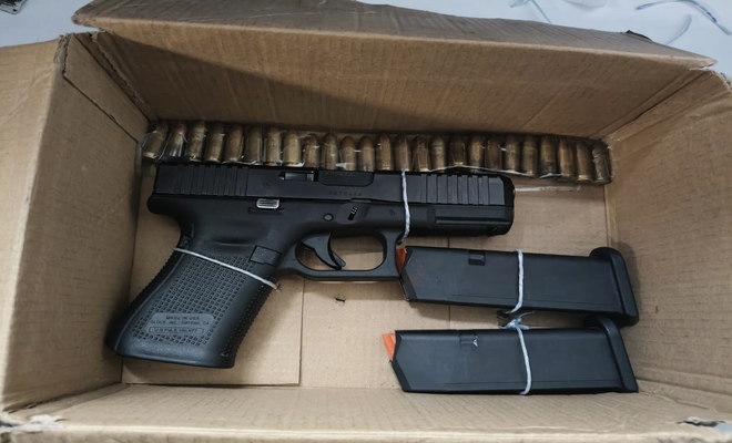 Incautada arma calibre 9 milímetros 