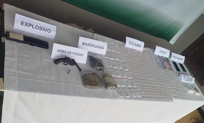 Incautación de estupefacientes, armas y explosivos